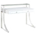 Five Star Furniture - Gemma 2-drawer Writing Desk Glossy White and Chrome image