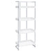 Five Star Furniture - Ember 4-shelf Bookcase White High Gloss and Chrome image