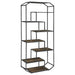 Five Star Furniture - Leland 6-shelf Bookcase Rustic Brown and Dark Grey image