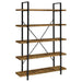 Five Star Furniture - Cole 5-Shelf Bookcase Antique Nutmeg and Black image