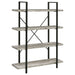 Five Star Furniture - Cole 4-Shelf Bookcase Grey Driftwood and Gunmetal image