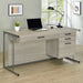 Five Star Furniture - Loomis 4-drawer Rectangular Office Desk Whitewashed Grey and Gunmetal image