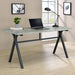 Five Star Furniture - Tatum Rectangular Writing Desk Cement and Gunmetal image