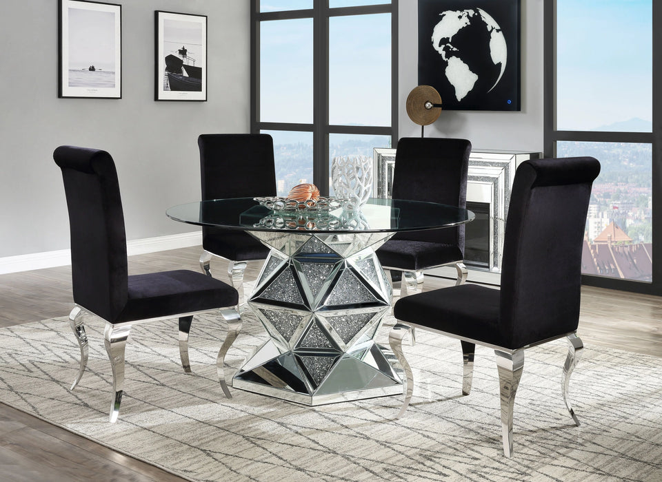 Five Star Furniture - Noralie Mirrored & Faux Diamonds Dining Table