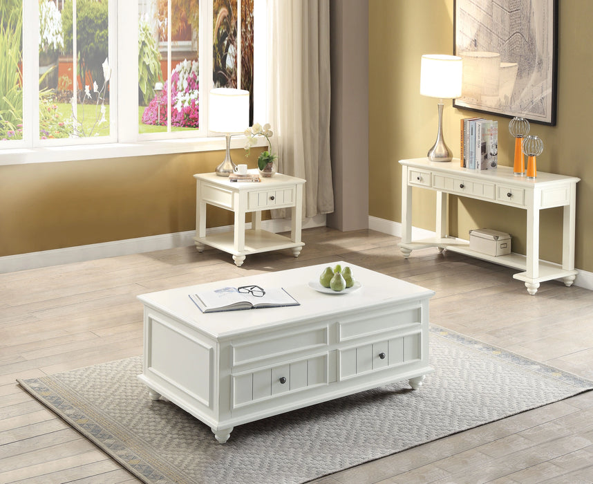 Five Star Furniture - Natesa White Washed Coffee Table