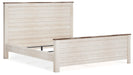 Five Star Furniture - Willowton Panel Bed with Mirrored Dresser & 2 Nightstands