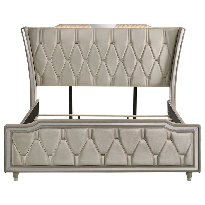 Five Star Furniture - Lorient Wingback Bed with LED Lighting