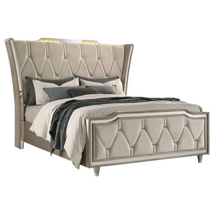 Five Star Furniture - Lorient Wingback Bed with LED Lighting