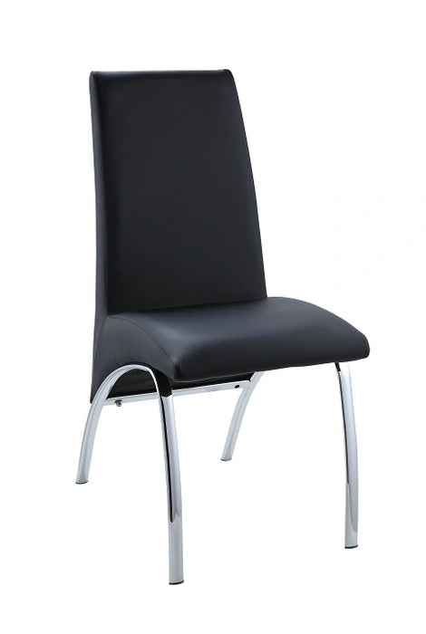 Five Star Furniture - Pervis Black PU & Chrome Side Chair