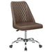 Five Star Furniture - Althea Upholstered Tufted Back Office Chair Brown and Chrome image