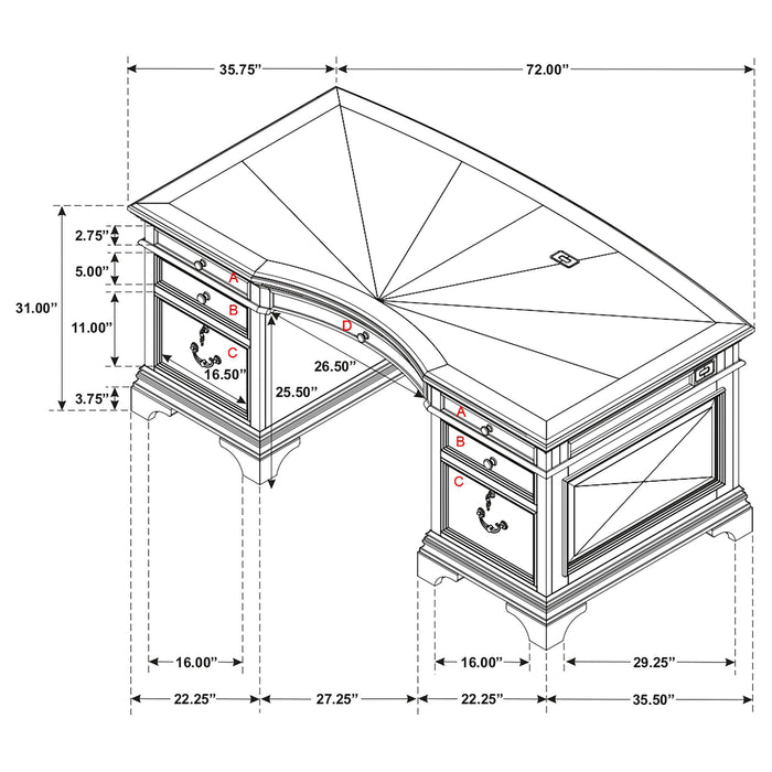 Five Star Furniture - Hartshill Executive Desk