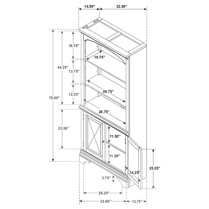 Five Star Furniture - Hartshill Bookcase with Cabinet