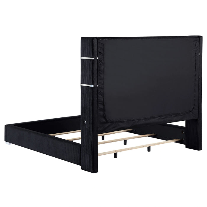 Five Star Furniture - Tisdall Wingback Bed with Flame Visualizer