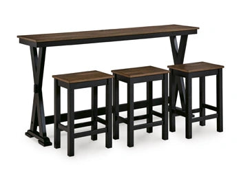 Five Star Furniture - Wildenauer Counter Height Dining Table and 3 Barstools Set