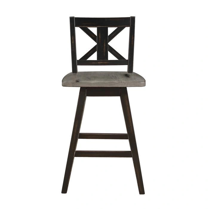 Five Star Furniture - Amsonia Swivel Counter Height Chair in Gray and Black (Set of 2)