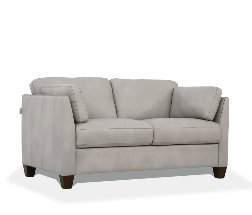 Five Star Furniture - Matias Dusty White Leather Loveseat