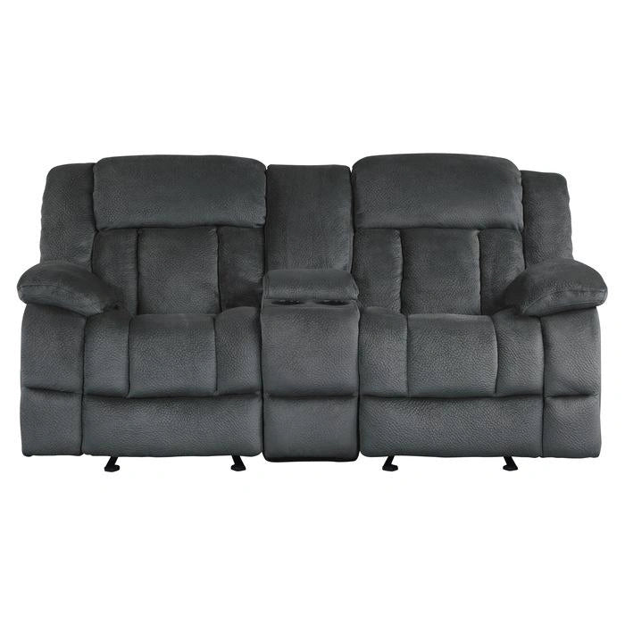 Five Star Furniture - Laurelton Double Glider Reclining Loveseat w/ Center Console in Charcoal 9636CC-2