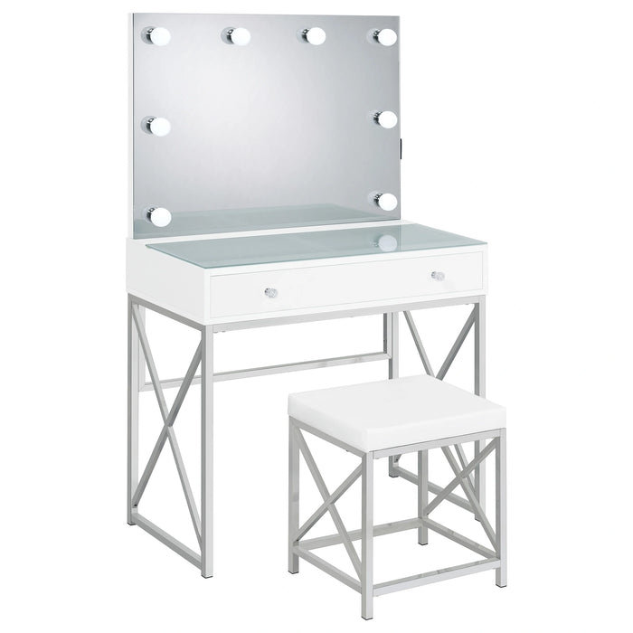 Five Star Furniture - Eliza Makeup Vanity Table with LED Mirror and Stool