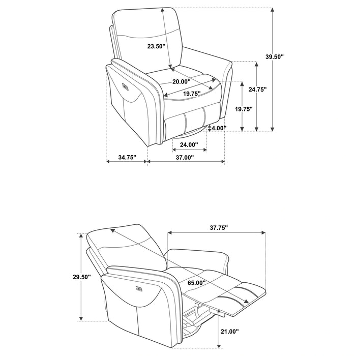 Five Star Furniture - Adler Power Swivel Glider Recliner