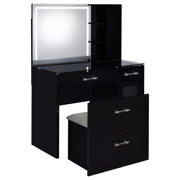 Five Star Furniture - Flora Makeup Vanity Table with LED Mirror and Stool