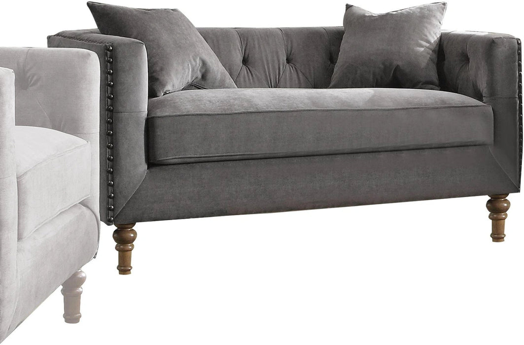 Five Star Furniture - Acme Furniture Sidonia Loveseat in Gray Velvet 53581