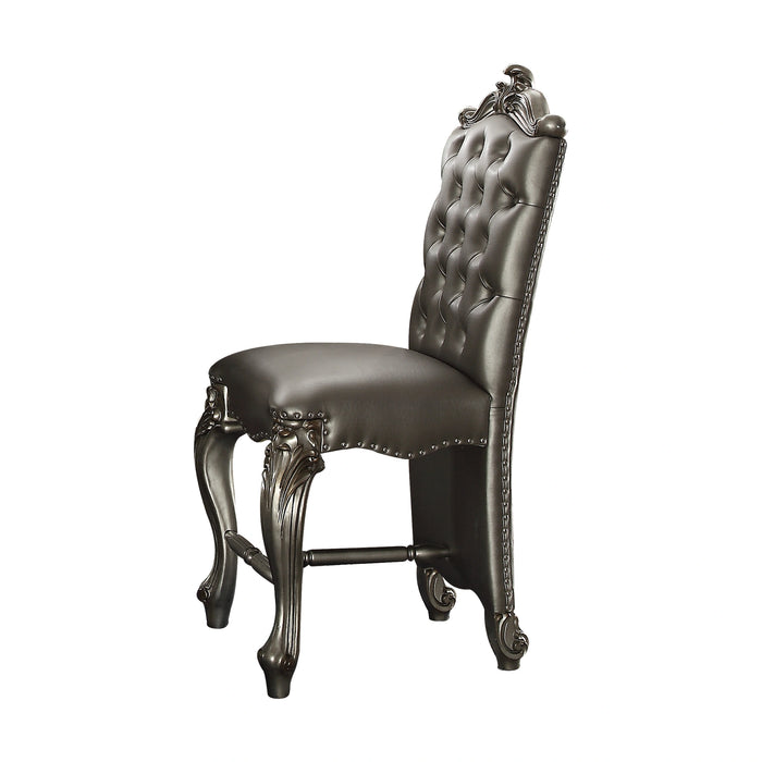 Five Star Furniture - Versailles Silver PU & Antique Platinum Counter Height Chair