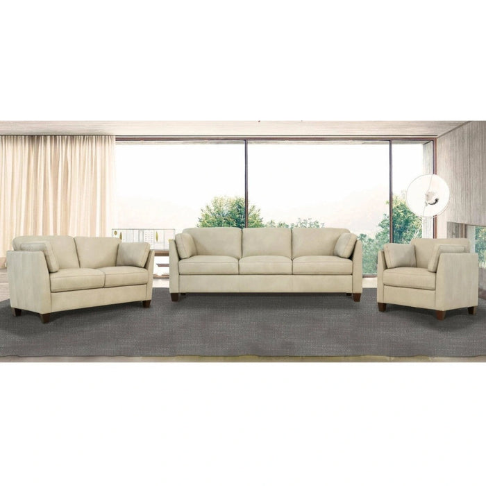 Five Star Furniture - Matias Dusty White Leather 3-Piece Living Room Set