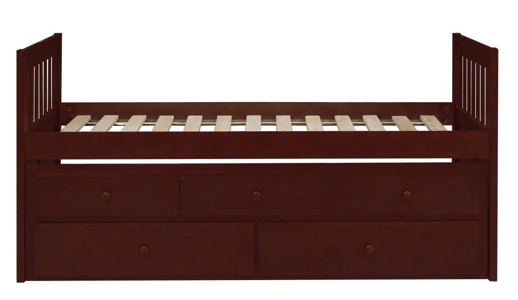 Five Star Furniture - Rowe Twin/Twin Trundle Bed w/ Two Storage Drawers in Dark Cherry B2013PRDC-1*
