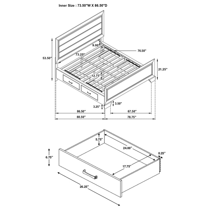 Five Star Furniture - Kauffman Panel Platform Storage Bed