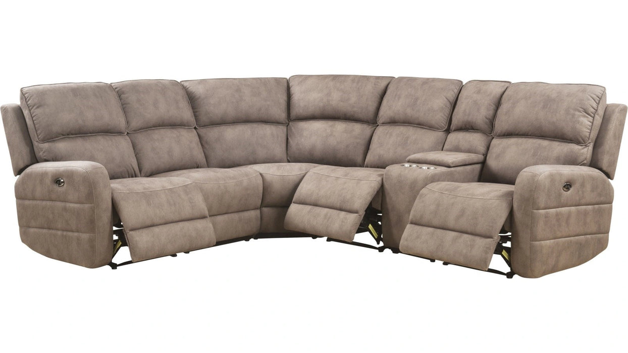Five Star Furniture - Acme Olwen Power Motion Sectional Sofa in Mocha Nubuck 54590