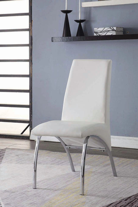 Five Star Furniture - Pervis White PU & Chrome Side Chair