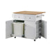 Five Star Furniture - Jalen 3-door Kitchen Cart with Casters Natural Brown and White image