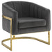 Five Star Furniture - Joey Tufted Barrel Accent Chair Dark Grey and Gold image