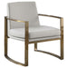 Five Star Furniture - Cory Concave Metal Arm Accent Chair Cream and Bronze image