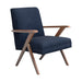 Five Star Furniture - Cheryl Wooden Arms Accent Chair Dark Blue and Walnut image