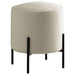 Five Star Furniture - Basye Round Upholstered Ottoman Beige and Matte Black image