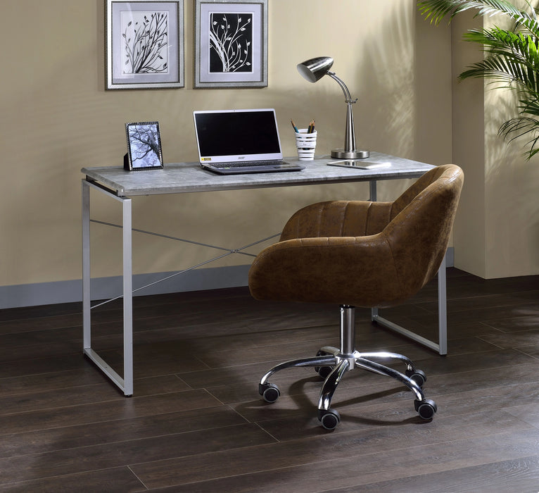Five Star Furniture - Jurgen Faux Concrete & Silver Desk
