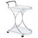 Five Star Furniture - Elfman 2-shelve Serving Cart Chrome and White image