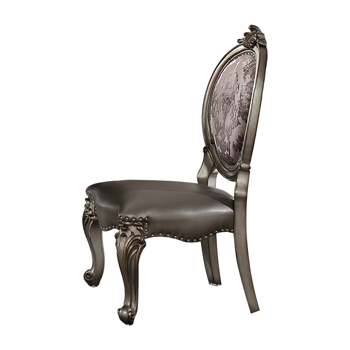 Five Star Furniture - Versailles Silver PU & Antique Platinum Side Chair