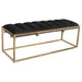 Five Star Furniture - Lorena Tufted Cushion Bench Dark Grey and Gold image