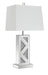 Five Star Furniture - Carmen Geometric Base Table Lamp Silver image