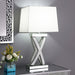 Five Star Furniture - Dominick Table Lamp with Rectange Shade White and Mirror image