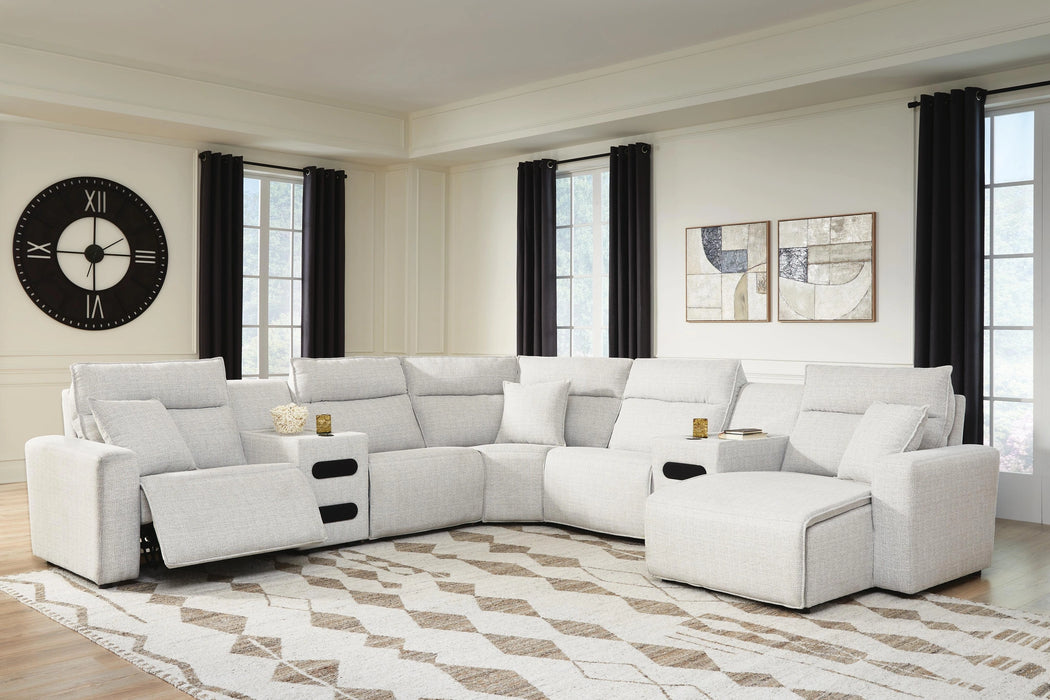 Five Star Furniture - Modmax II Power Reclining Sectional with Chaise and Audio Consoles