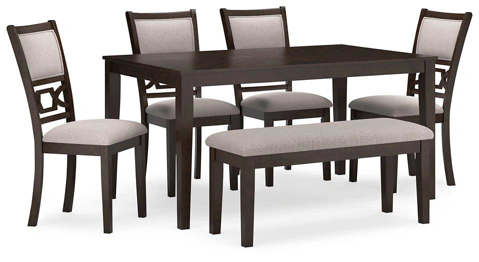 Five Star Furniture - Langwest Dining Table and 4 Chairs and Bench (Set of 6) image