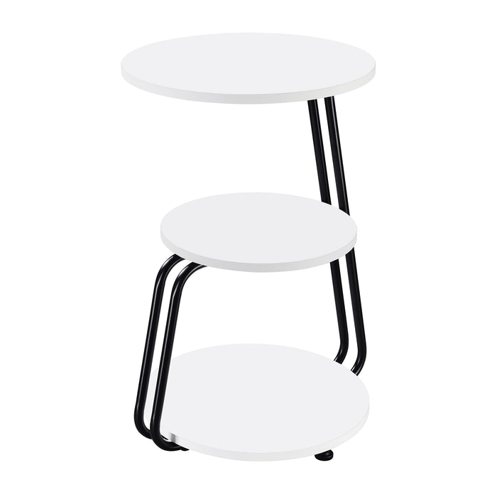 Five Star Furniture - Hilly 3-tier Round Side Table White and Black