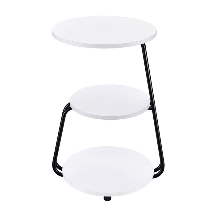 Five Star Furniture - Hilly 3-tier Round Side Table White and Black