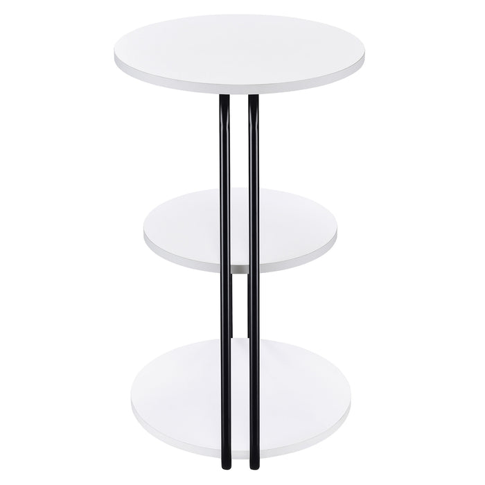 Five Star Furniture - Hilly 3-tier Round Side Table White and Black