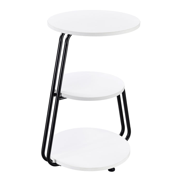Five Star Furniture - Hilly 3-tier Round Side Table White and Black