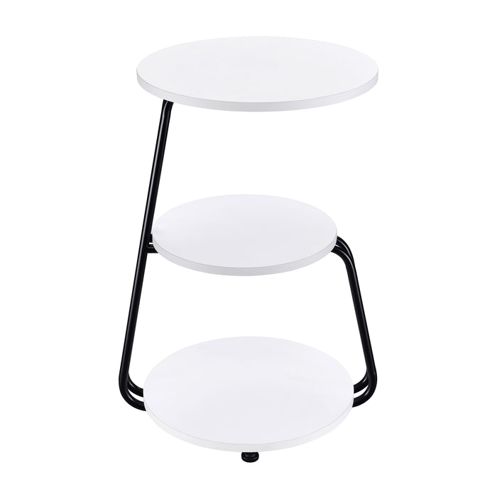 Five Star Furniture - Hilly 3-tier Round Side Table White and Black