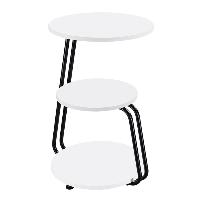Five Star Furniture - Hilly 3-tier Round Side Table White and Black